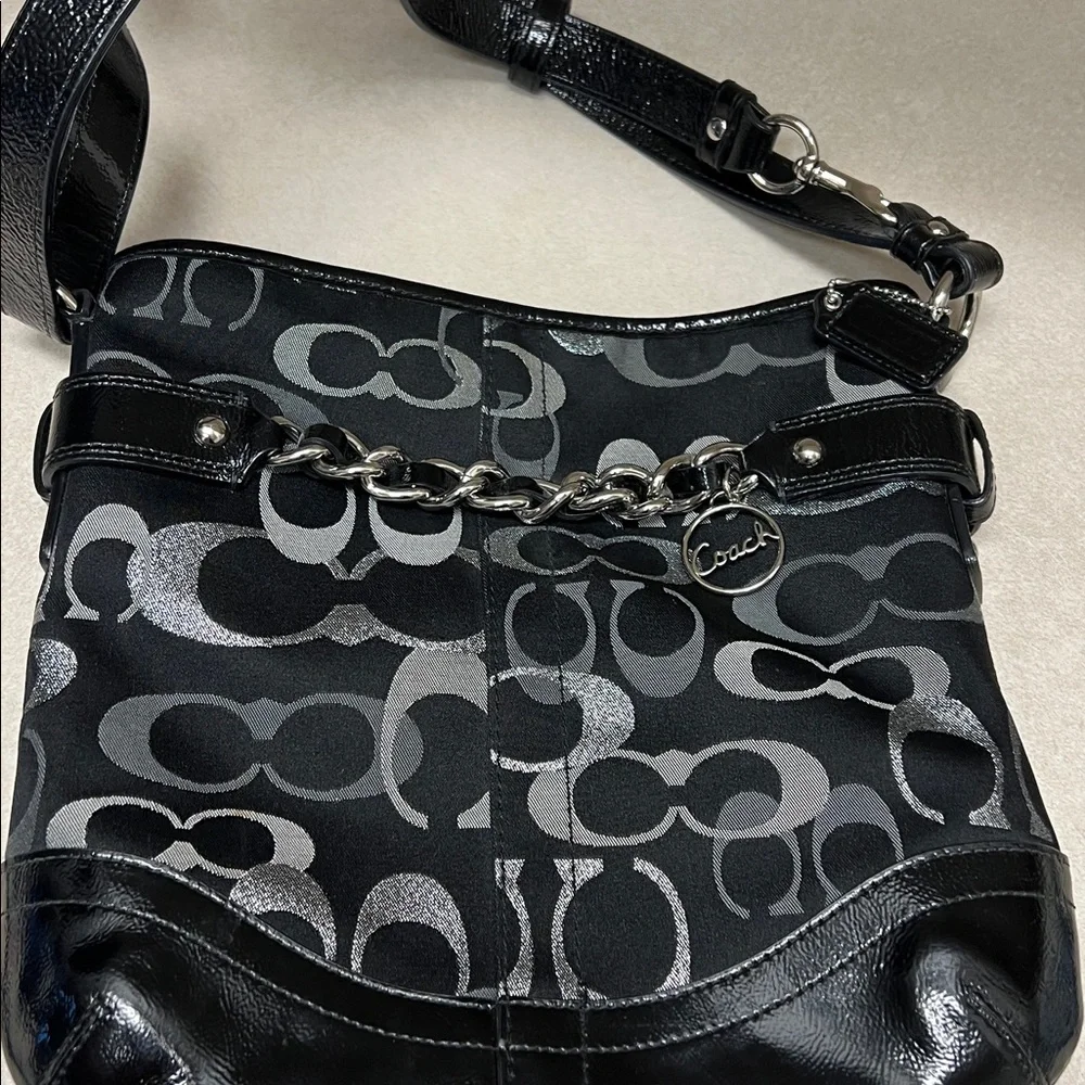 Coach Black and Silver Chain Shoulder Bag - Picture 6 of 6